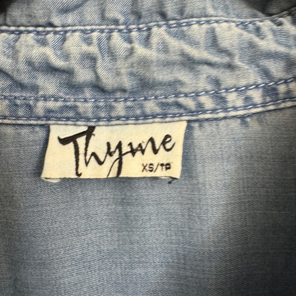Blue Denim Shirt Dress Thyme Chambray Shirt Dress – Size XS - Picture 10 of 15